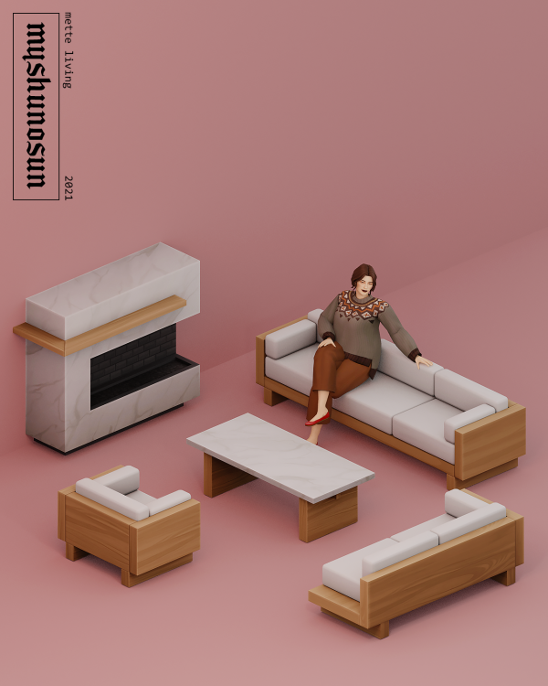 Maxis Match Mette living 6 items by simsfinds - The Sims 4 Custom Content