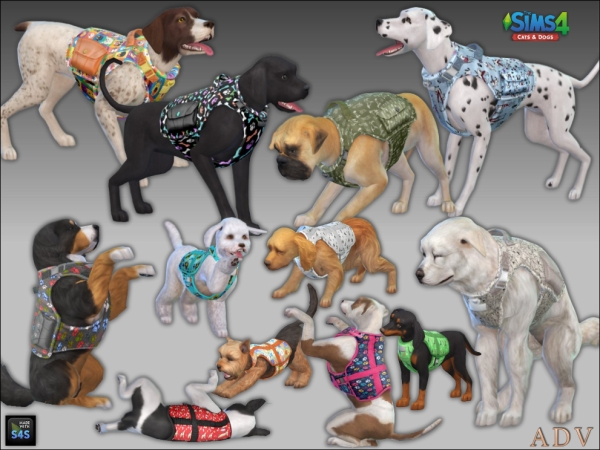 Maxis Match Dog harnesses by artedellavita_mabra - The Sims 4 Custom Content