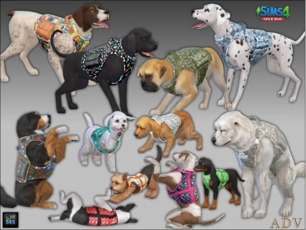 Maxis Match Dog harnesses - The Sims 4 Custom Content