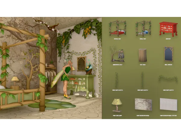 Maxis Match ENCHANTED FAIRY BEDROOM by modcollective - The Sims 4 Custom Content