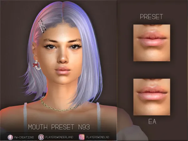 Mix Mouth Preset N93 by PlayersWonderland - The Sims 4 Custom Content