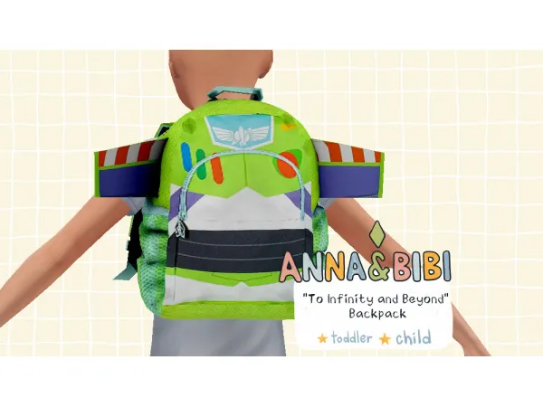 Alpha To Infinity and Beyond Backpack toddler and child [AnnaBibi] by simsfinds - The Sims 4 Custom Content