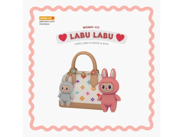 Maxis Match Labubu Bag Cas Decor Plushie by xxxbabydoll - The Sims 4 Custom Content