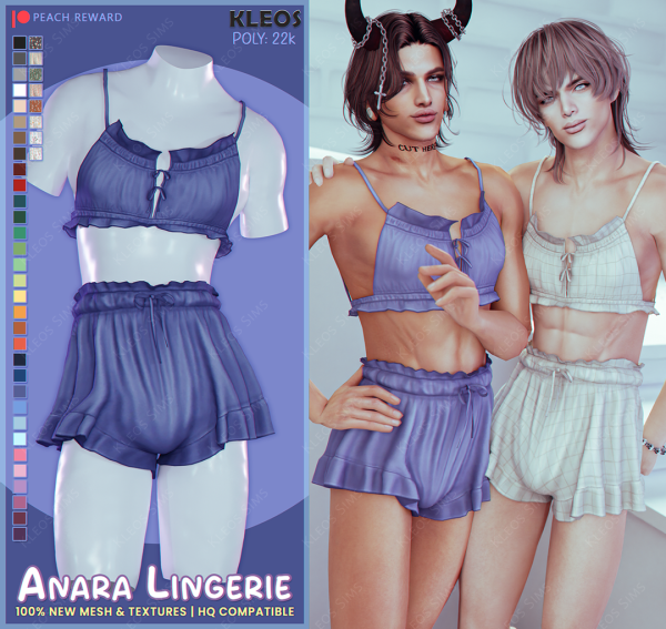 Alpha PEACH Anara Lingerie by simsfinds - The Sims 4 Custom Content