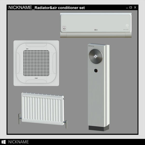 Alpha Radiatorair conditioner set by simsfinds - The Sims 4 Custom Content
