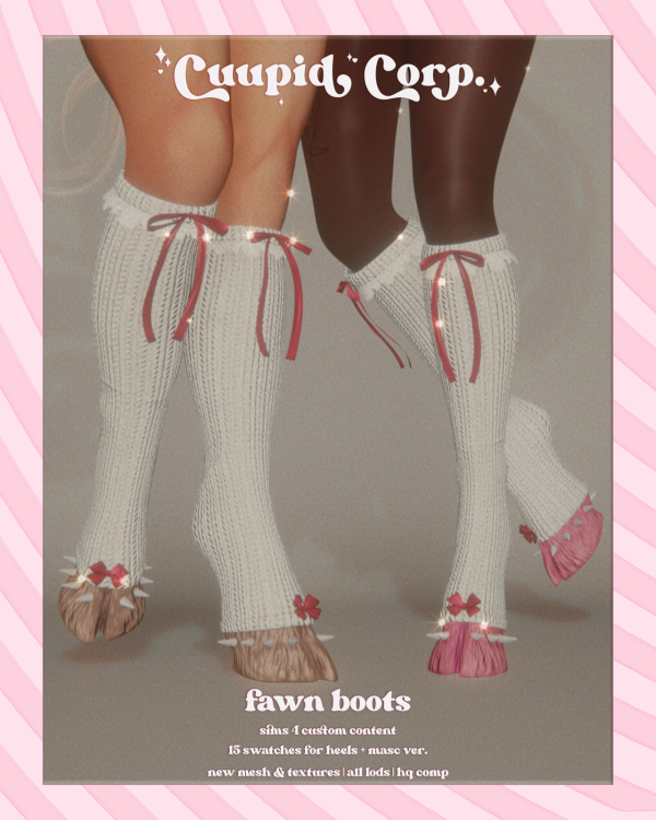 Alpha cuupid corp fawn boots by missme12 - The Sims 4 Custom Content