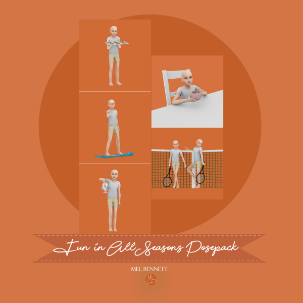 Mix Fun in All Seasons Posepack by melbennett - The Sims 4 Custom Content