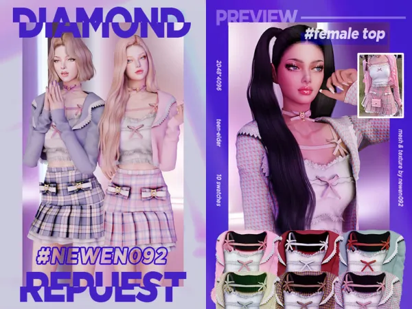 Alpha Diamond Supporter Request 2021 Set03 [뉴엔] by new_en092 - The Sims 4 Custom Content