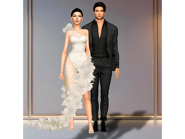 Alpha Adrien Versailles Auru00e9lia Devane u2013 Red Carpet Couple by yolimi - The Sims 4 Custom Content