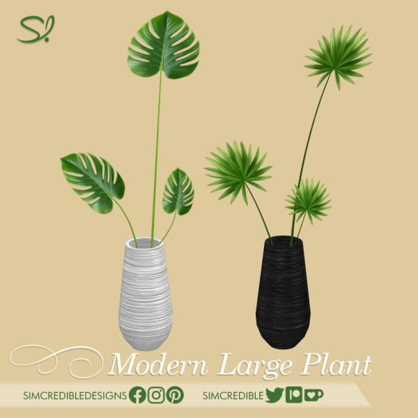 Alpha Large Modern Plant by simcredible - The Sims 4 Custom Content