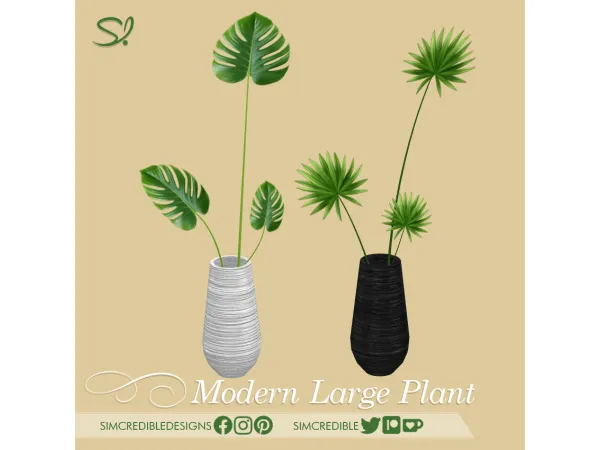 Alpha Large Modern Plant - The Sims 4 Custom Content