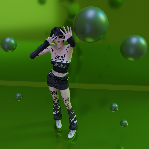 Alpha mini outfit v2 by whimp - The Sims 4 Custom Content