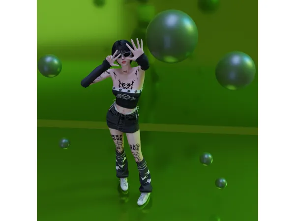 Alpha mini outfit v2 - The Sims 4 Custom Content