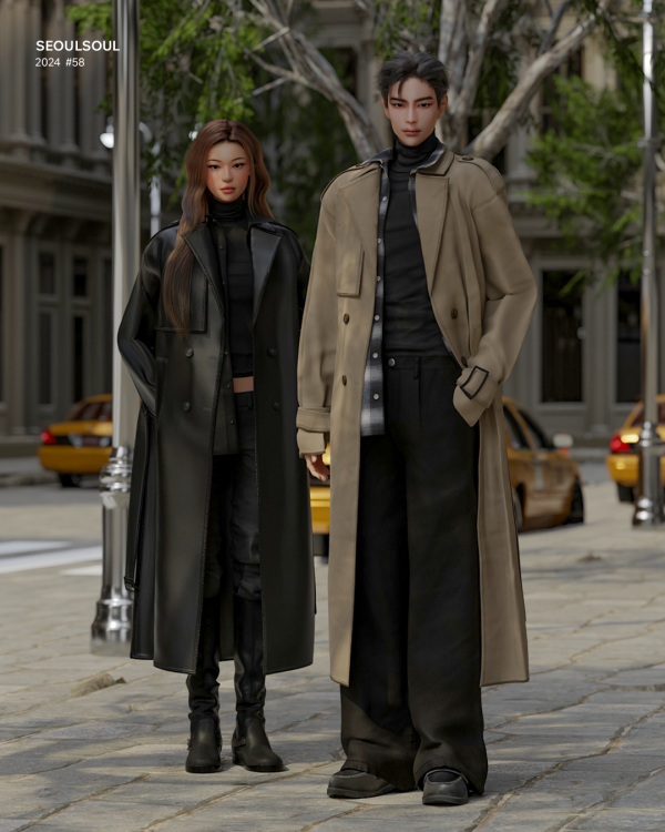Alpha sims4 2024 58 trench coat by simsfinds - The Sims 4 Custom Content