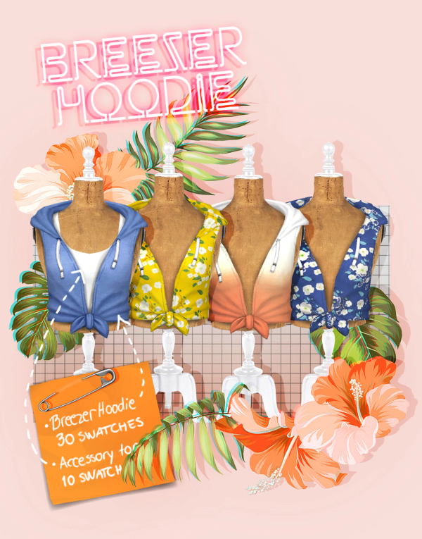 Maxis Match emmibouquet Breezer Hoodie Accessory Top by simsfinds - The Sims 4 Custom Content