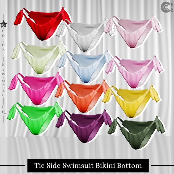 Alpha Tie Side Bikini Bottom cool_conent_star by cool_content_star - The Sims 4 Custom Content