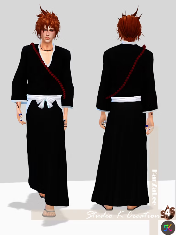 Alpha Bleach ichigo death outfit by simsfinds - The Sims 4 Custom Content