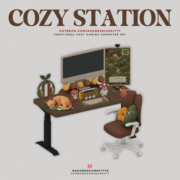 Maxis Match AGGRESSIVEKITTY COZY STATION COLLECTION by simsfinds - The Sims 4 Custom Content