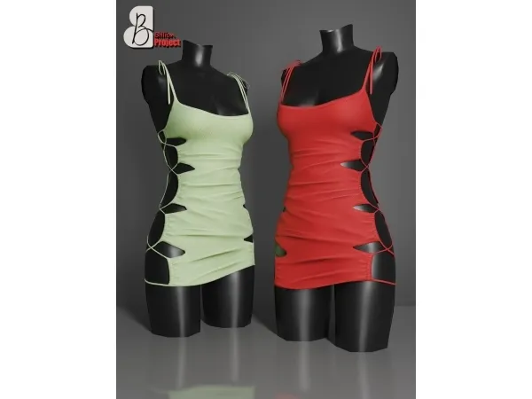Alpha BillionProject Minami Mini dress - The Sims 4 custom content