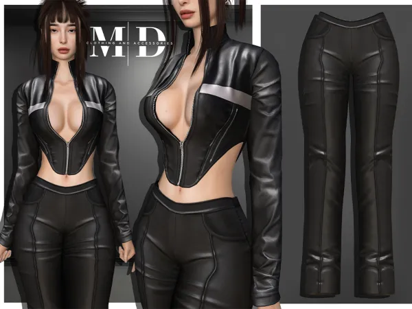 Alpha Valeria leather pants - The Sims 4 Custom Content