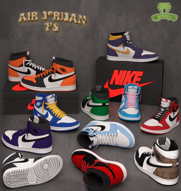 Alpha Retro Jordan 1's Pack by simsfinds - The Sims 4 Custom Content
