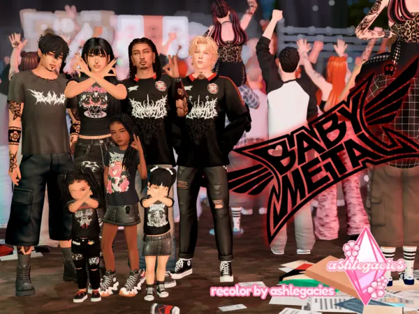 Maxis Match Baby Metal Tee Recolor - The Sims 4 Custom Content