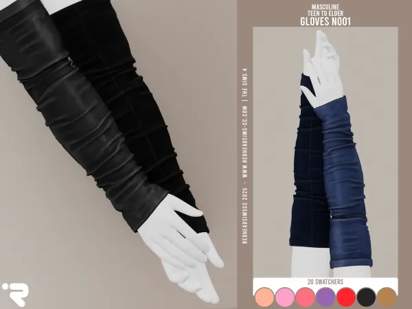 Alpha AM GLOVES N001 by redheadsims - The Sims 4 Custom Content