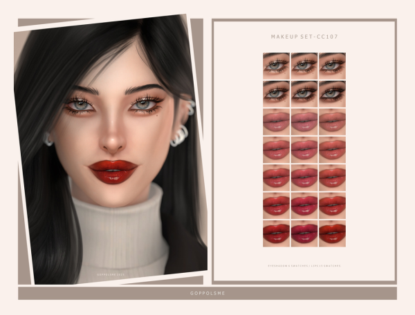 Alpha GPME GOLD MAKEUP SET CC107 by simsfinds - The Sims 4 Custom Content