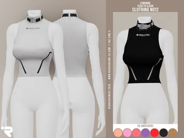 Alpha AF CLOTHING N012 by redheadsims - The Sims 4 Custom Content