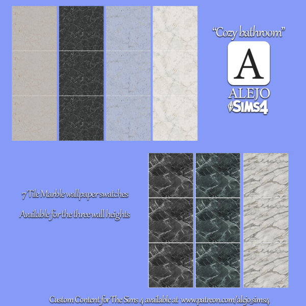 Mix Marble tiled wall by simsfinds - The Sims 4 Custom Content