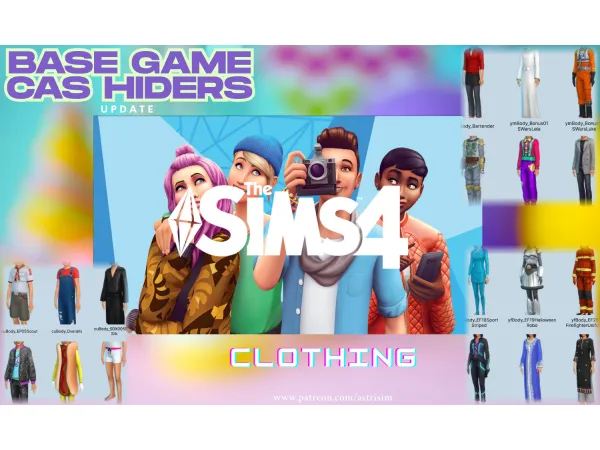 Mix Base Game CAS Hiders Update Clothing by astrisim - The Sims 4 Custom Content