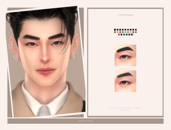 Mix Eyebrows Default Replacement 026ArchedThickNarrow by simsfinds - The Sims 4 Custom Content