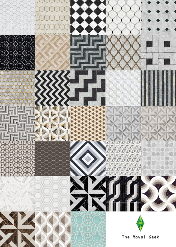 Mix Losing My Marble Tile Flooring sims4 by simsfinds - The Sims 4 Custom Content