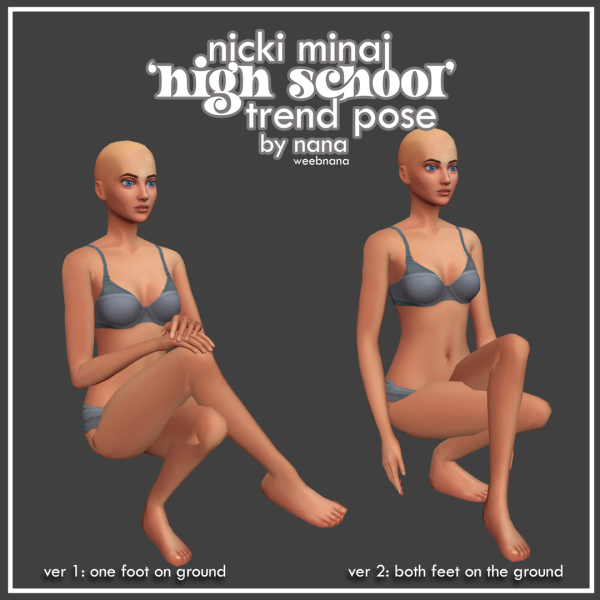 Mix Nicki High School Tiktok Trend Pose by simsfinds - The Sims 4 Custom Content