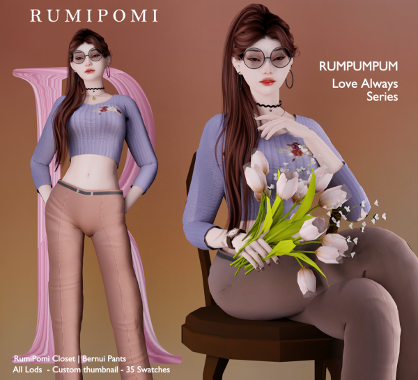 Alpha Rumpumpum_Bernui Pants by rumi_pomi - The Sims 4 Custom Content