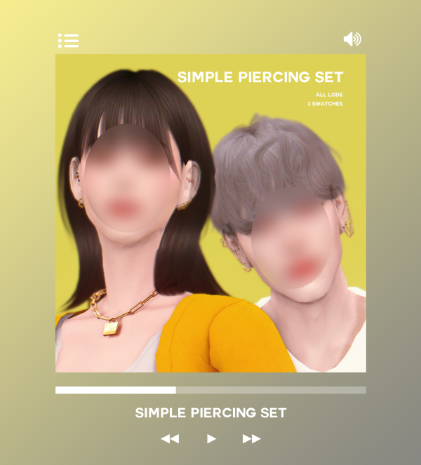 Mix [OJE] Simple piercing set by simsfinds - The Sims 4 Custom Content