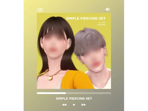 Mix [OJE] Simple piercing set - The Sims 4 Custom Content