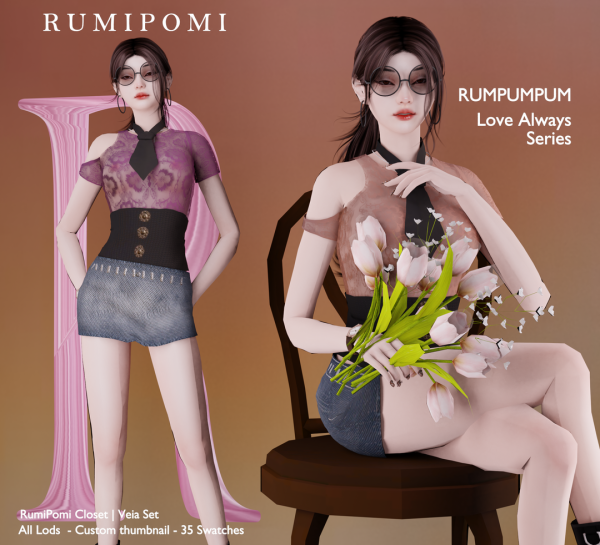 Alpha Rumpumpum_Vexia Outfit Set by rumi_pomi - The Sims 4 Custom Content