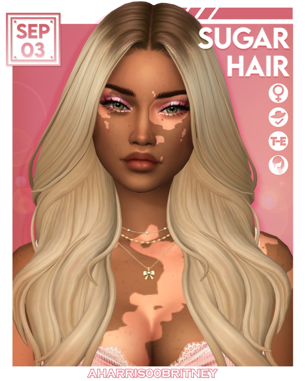 Maxis Match Sugar Hair by simsfinds - The Sims 4 Custom Content