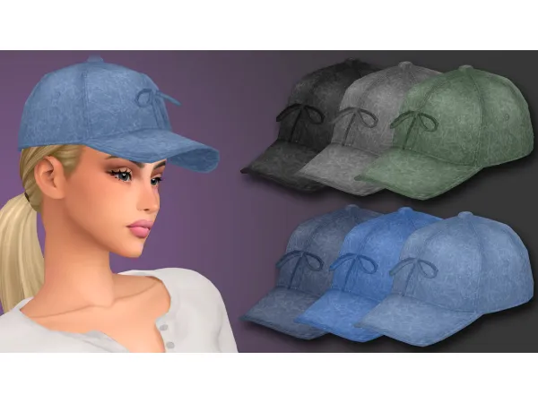 Maxis Match LOLA BASEBALL DENIM CAP by modcollective - The Sims 4 Custom Content