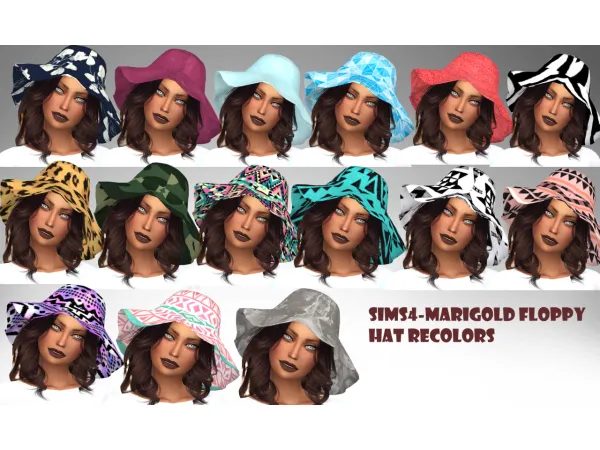 Maxis Match Sims4 marigolds Floppy Hat Recolor by simsfinds - The Sims 4 Custom Content