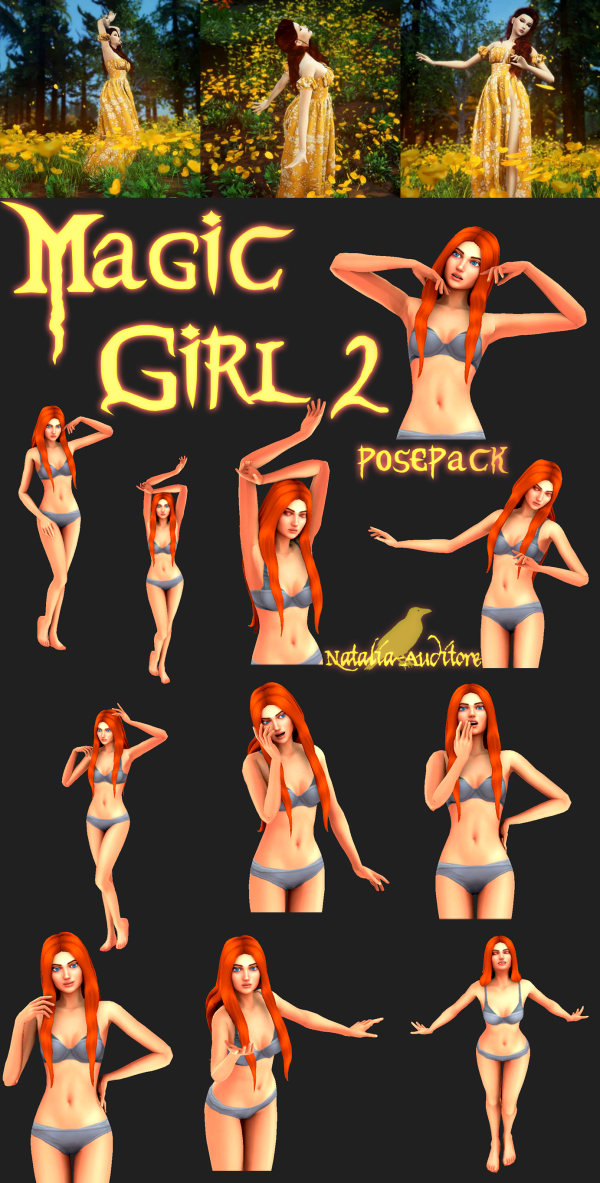 Mix Magic Girl 2 posepack Auditore by simsfinds - The Sims 4 Custom Content