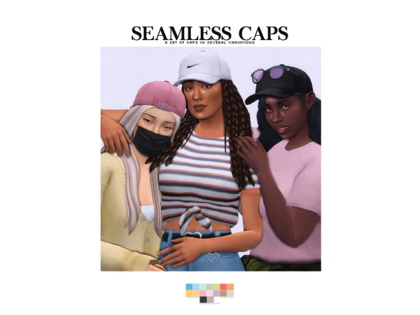 Maxis Match Seamless Caps by nucrests - The Sims 4 Custom Content