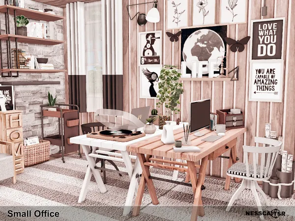 Mix Small Office by nesscasims - The Sims 4 Custom Content