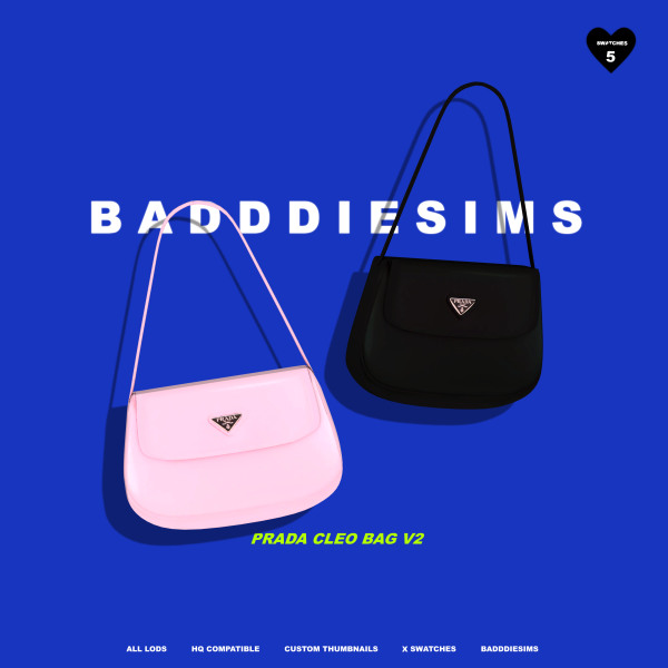 Alpha PRADA CLEO BAGS V2 by simsfinds - The Sims 4 Custom Content