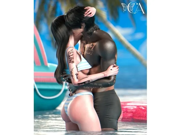 Mix [CA20] Beach Day 3 Posepack - The Sims 4 Custom Content