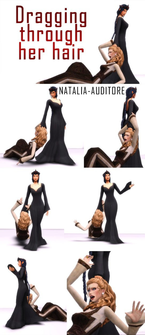 Mix Dragging through her hair Auditore by simsfinds - The Sims 4 Custom Content