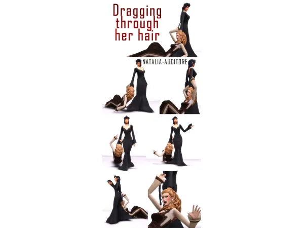 Mix Dragging through her hair Auditore by Natalia - The Sims 4 Custom Content
