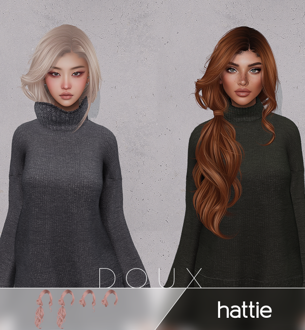 Alpha DOUX Hattie Hairstyle by douxhair - The Sims 4 Custom Content
