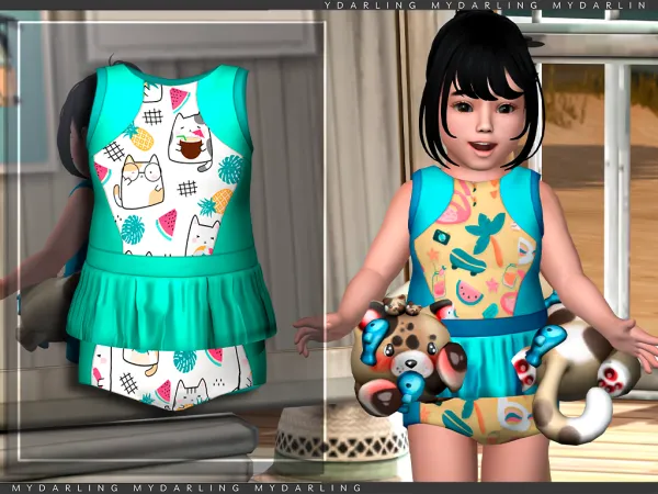 Maxis Match toddler ari swimsuit by mydarling20 - The Sims 4 Custom Content